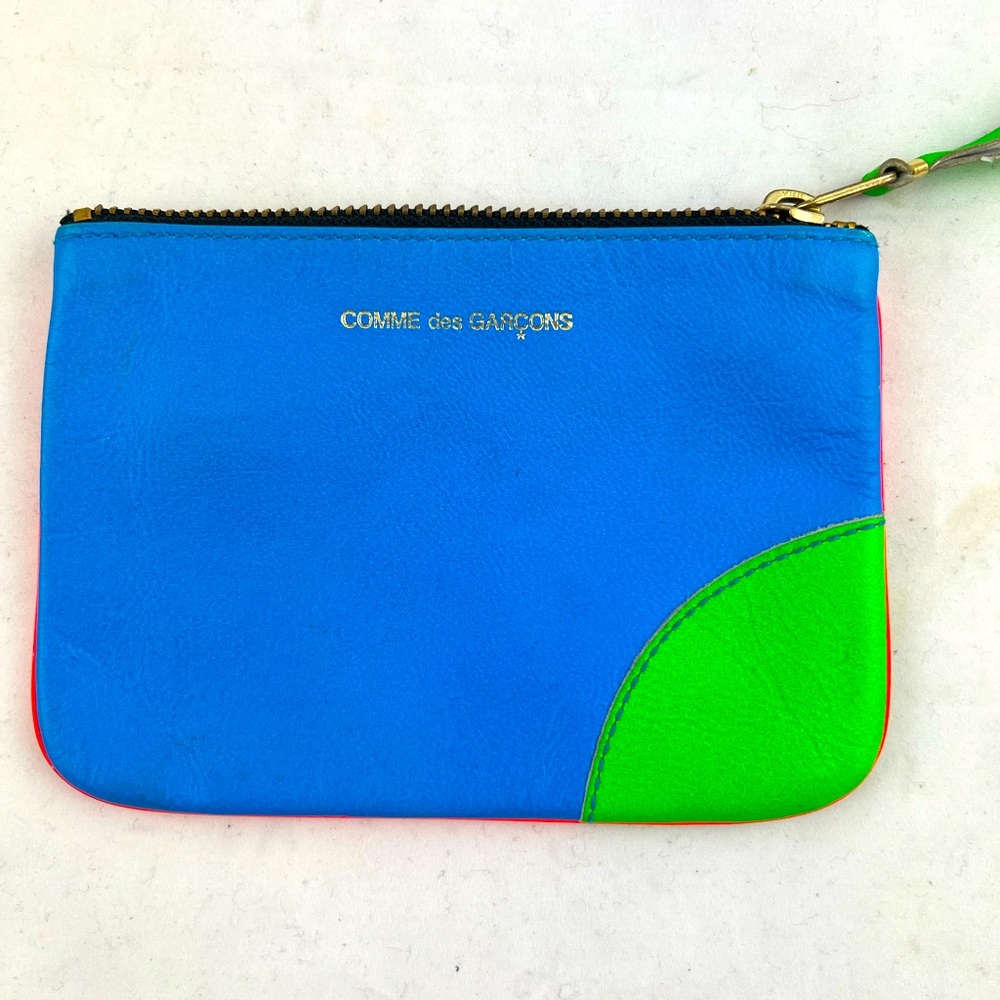 Commes Des Garçons Neon Colourblock Wallet Pouch